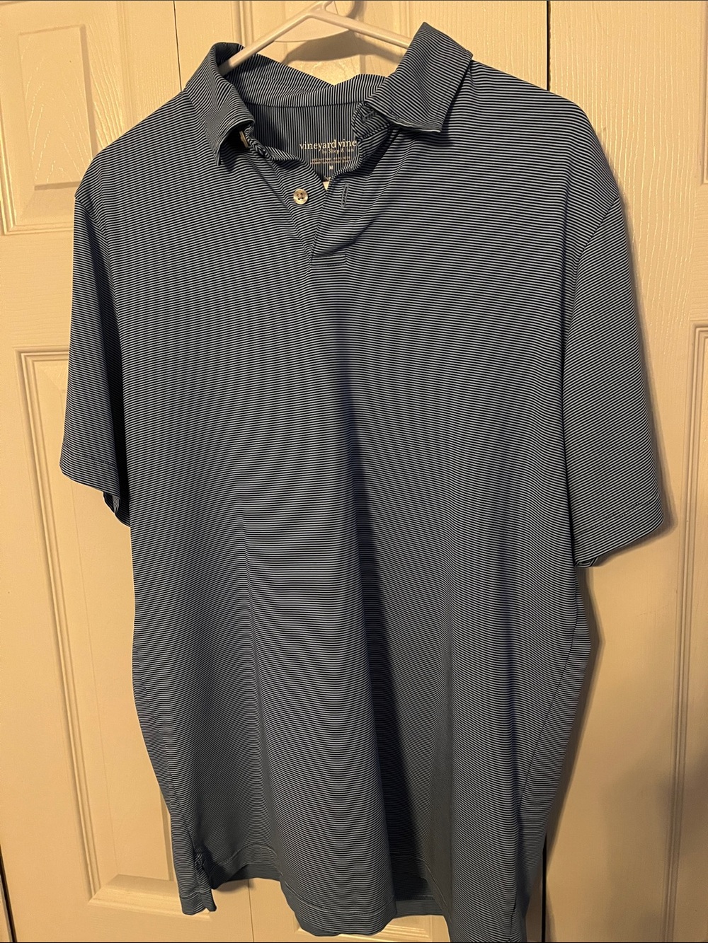 Vineyard Vines Light Blue Micro‑Striped Polo